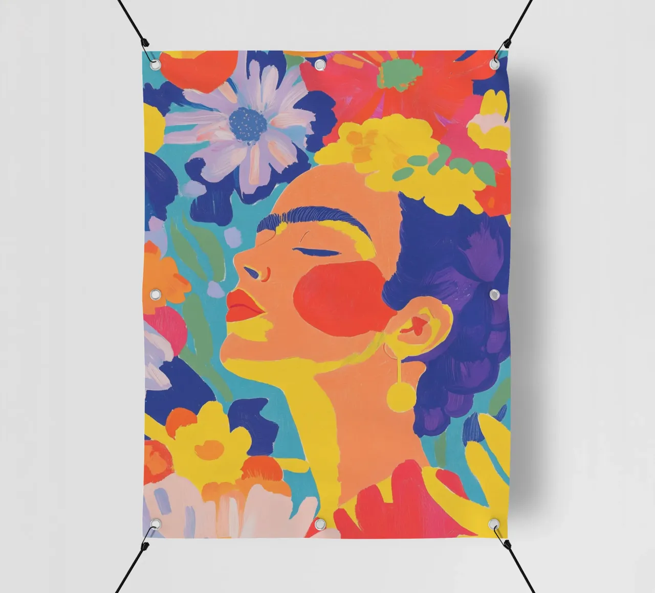 Flower garden with Frida pvc cover by Carinaprint