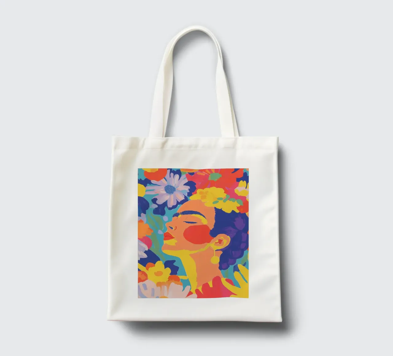 Jardin de fleurs avec Frida tote bag de Carinaprint
