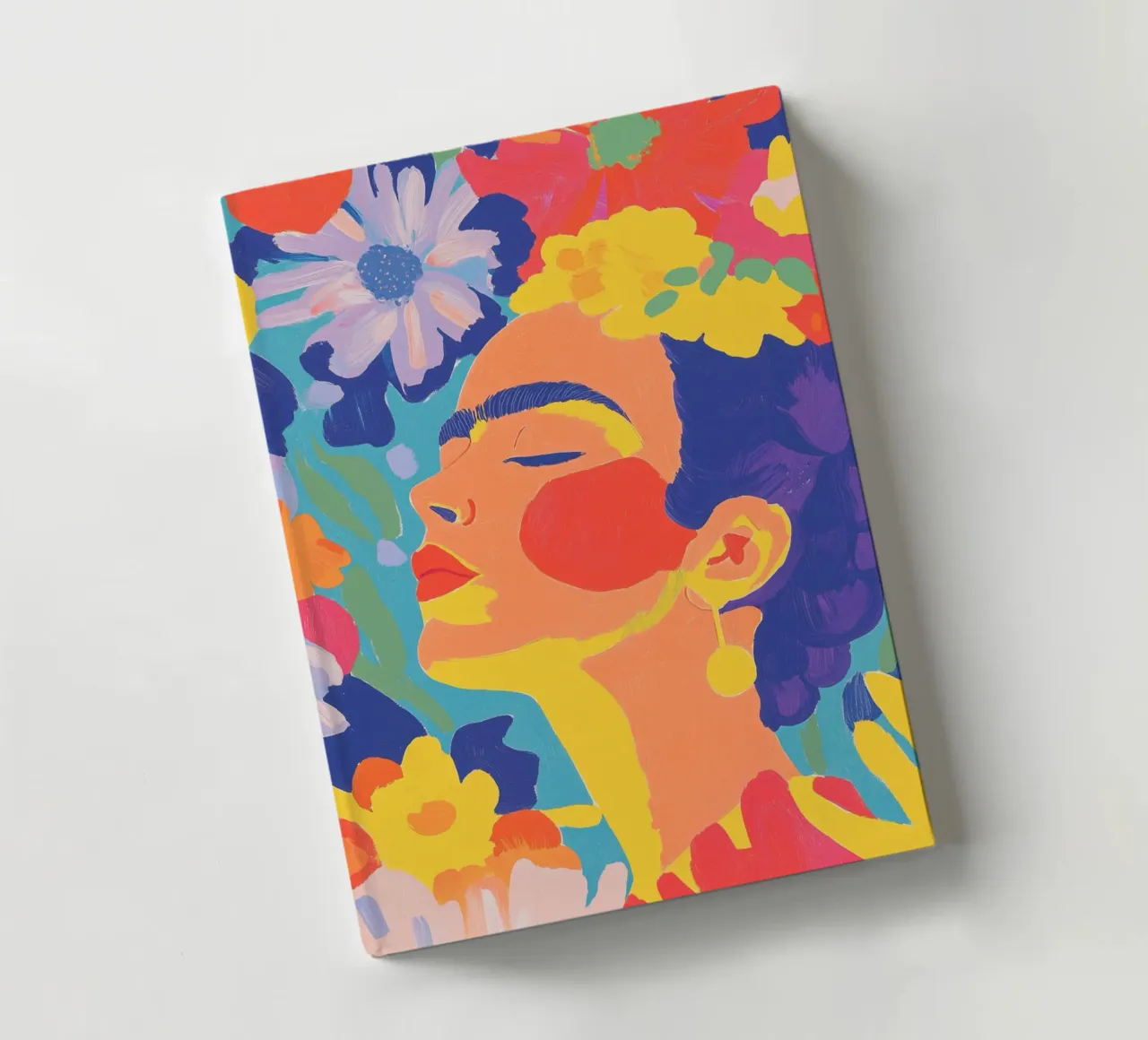 Flower garden with Frida notebook by Carinaprint