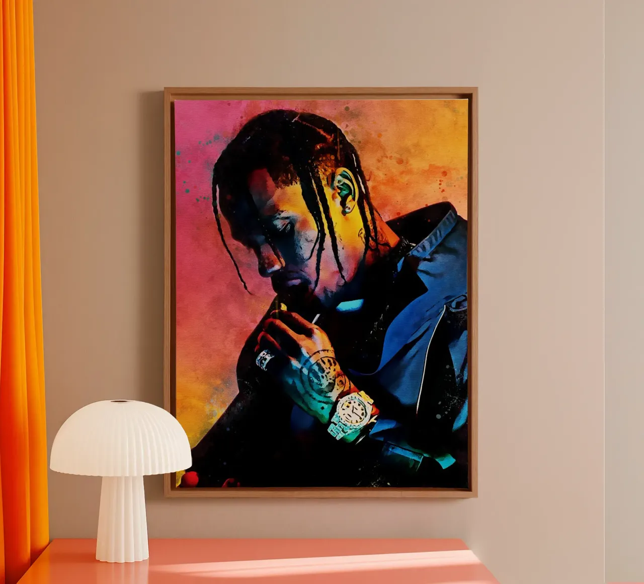 Travis Scott tela con Cornice a cassetta da avissta