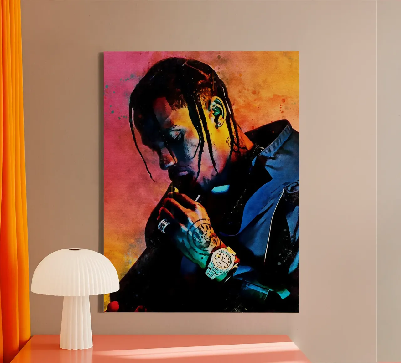Travis Scott tela con Cornice a cassetta da avissta