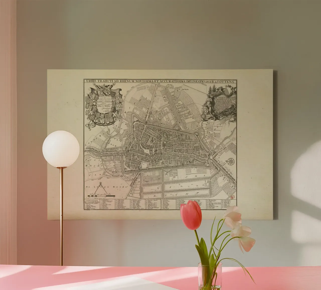 Utrecht, The Netherlands, 1726-1750 tela con Cornice a cassetta da Artokoloro Quint Lox Ltd