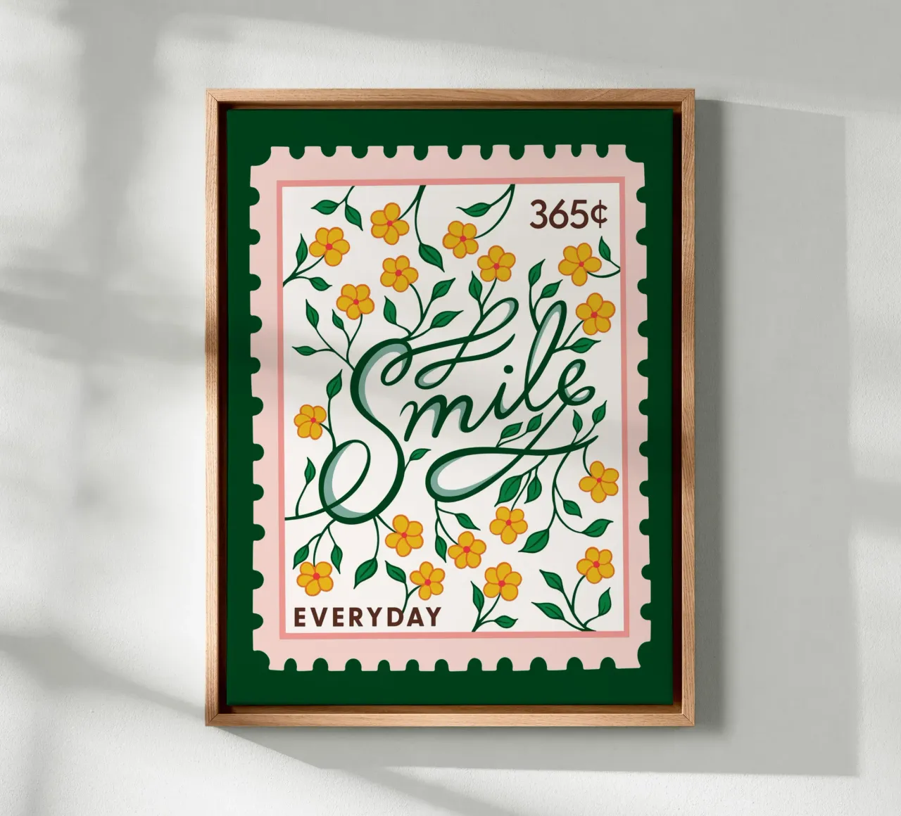Glimlach - 365 dagen collectie canvas met Baklijst van easternspringco