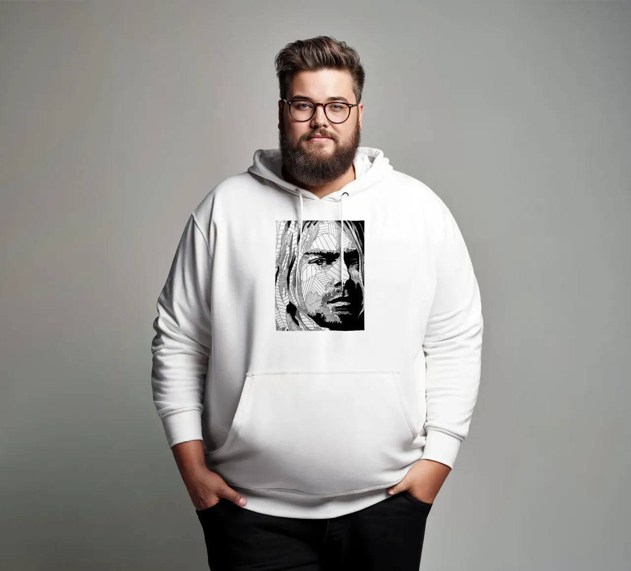 Kurt Cobain - Nirvana felpa con cappuccio da avissta