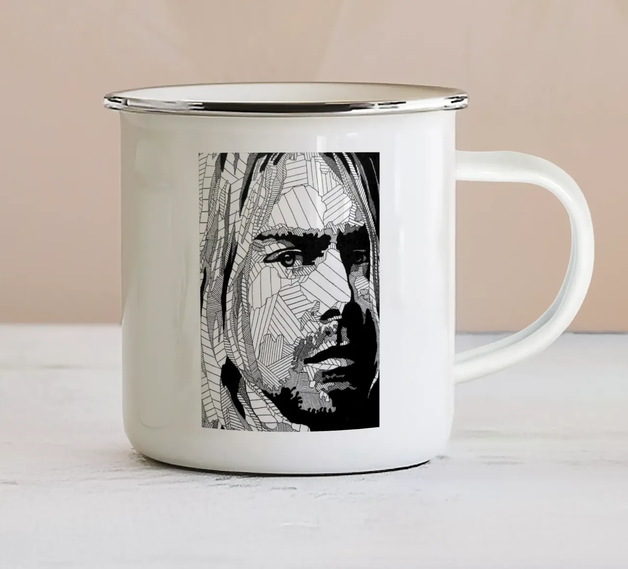 Kurt Cobain - Nirvana tazza in smalto da avissta