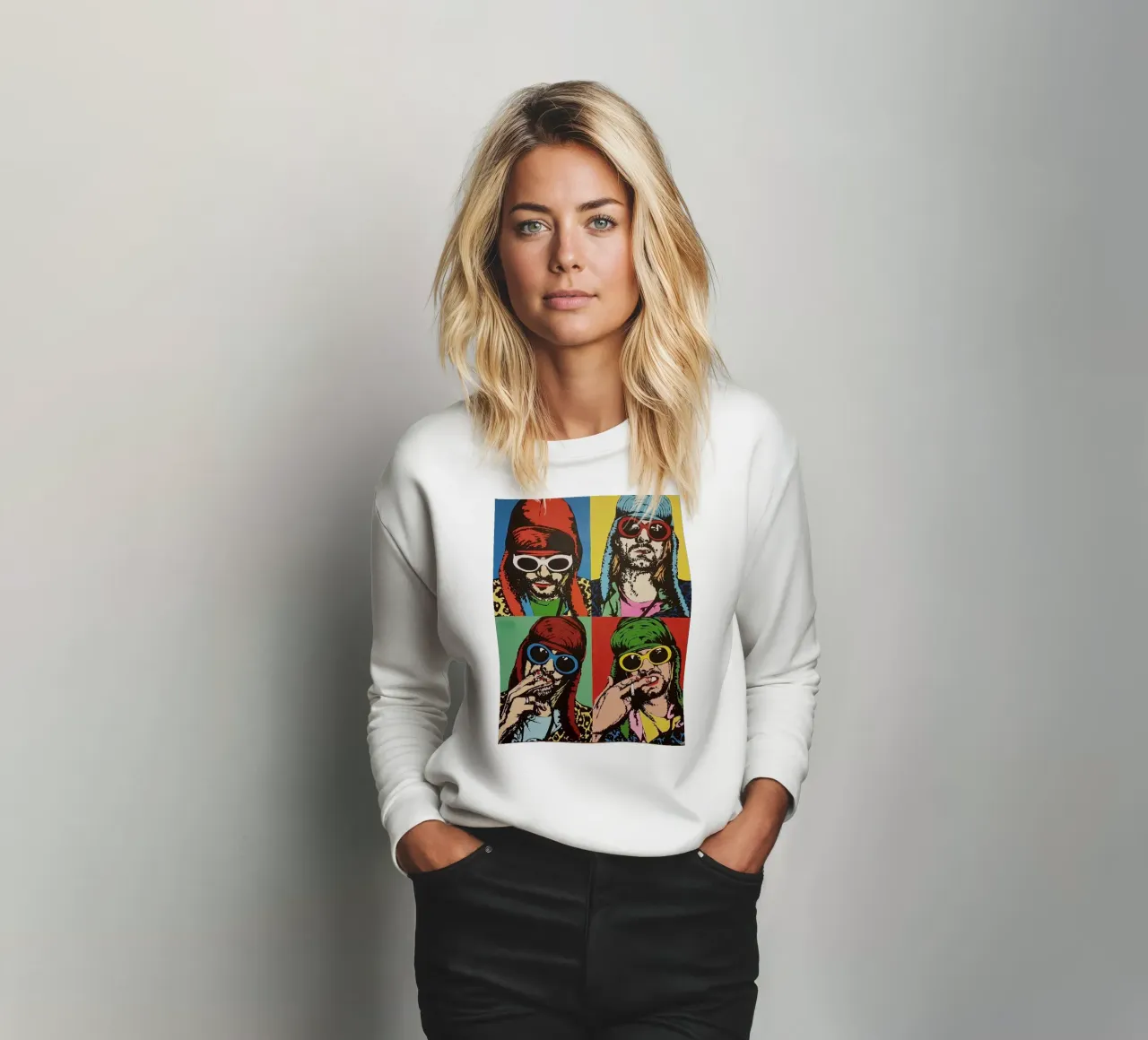 Kurt Cobain Nirvana pop art felpa da avissta