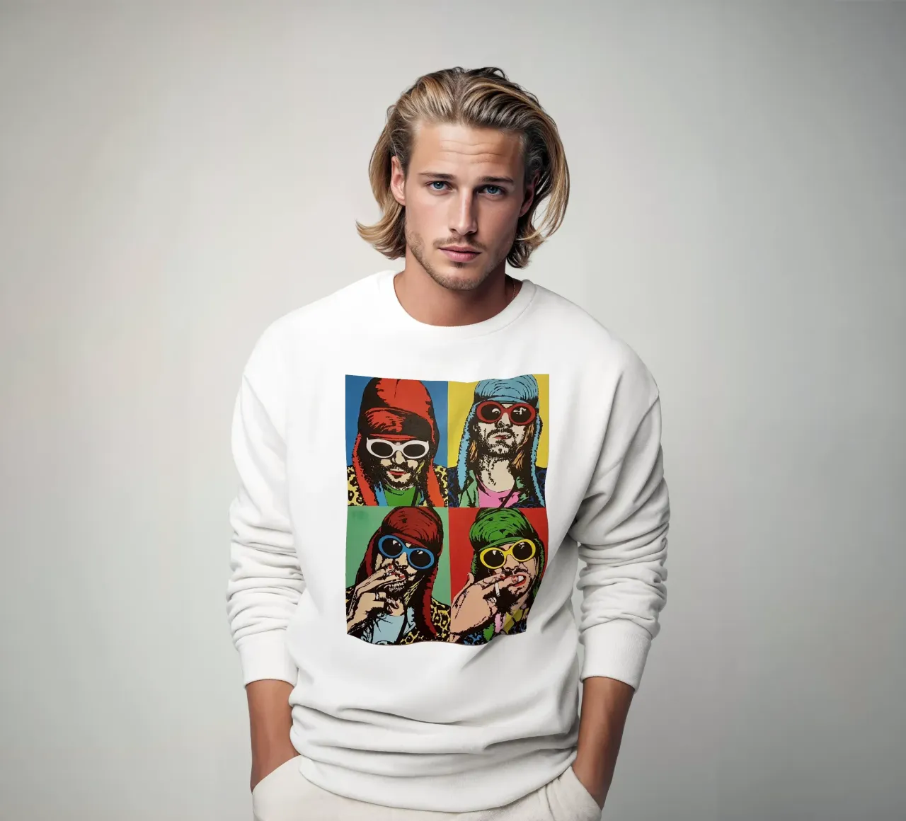 Kurt Cobain Nirvana pop art felpa da avissta