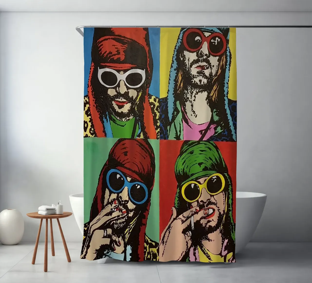 Kurt Cobain Nirvana pop art tenda da doccia da avissta