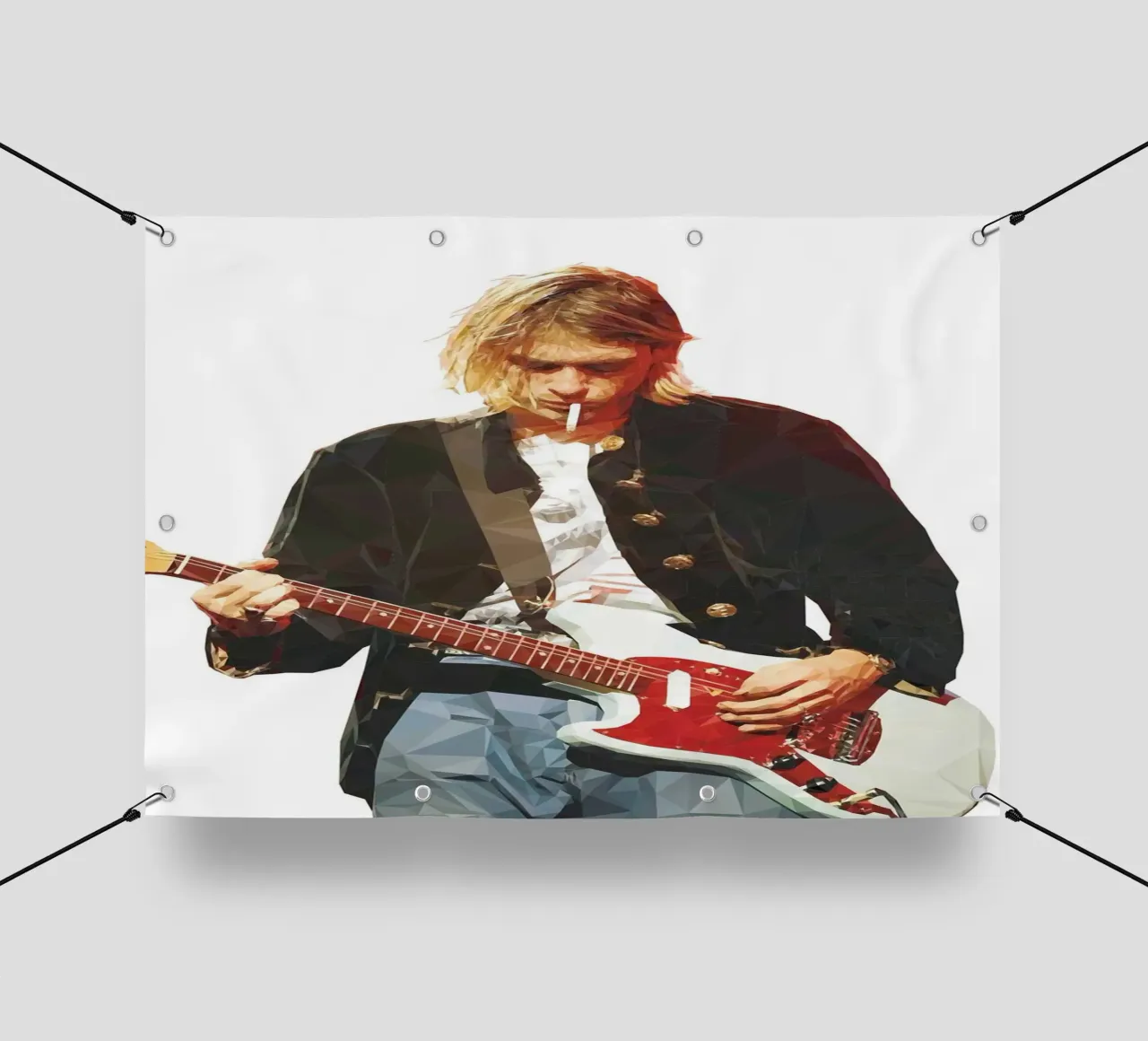 Kurt Cobain Play Guitar and Smoking telo in pvc da avissta