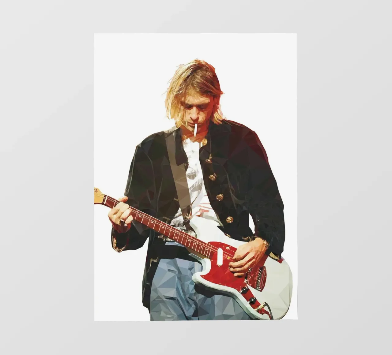 Kurt Cobain Play Guitar and Smoking telo in pvc da avissta