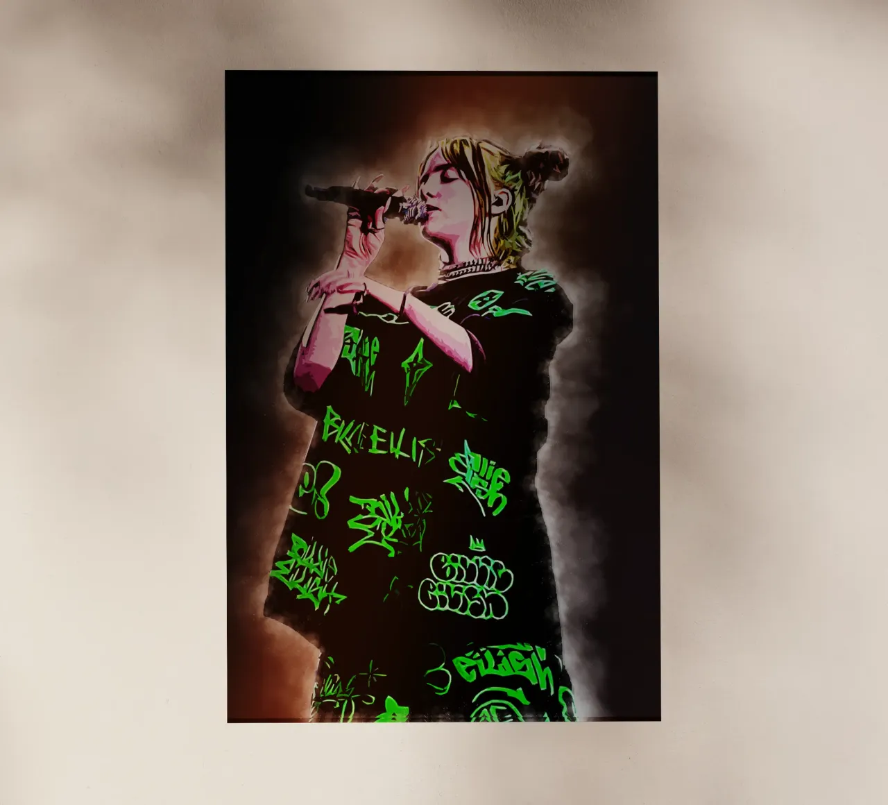 Arte di Billie Eilish pellicola backlit da neonartroom
