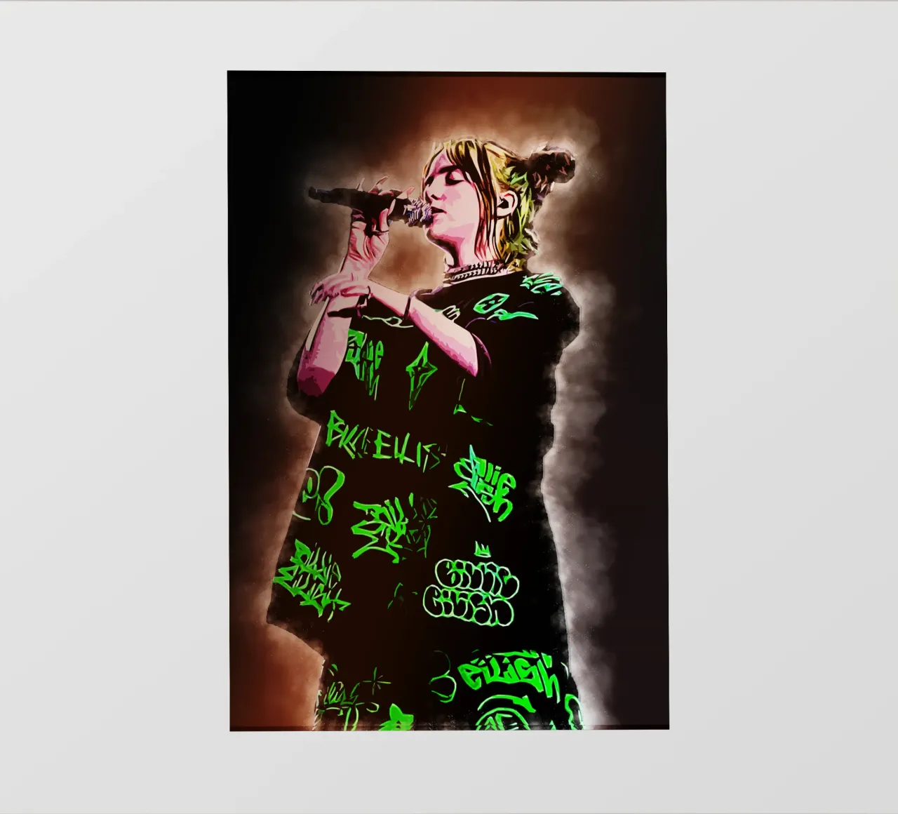 Arte di Billie Eilish pellicola backlit da neonartroom