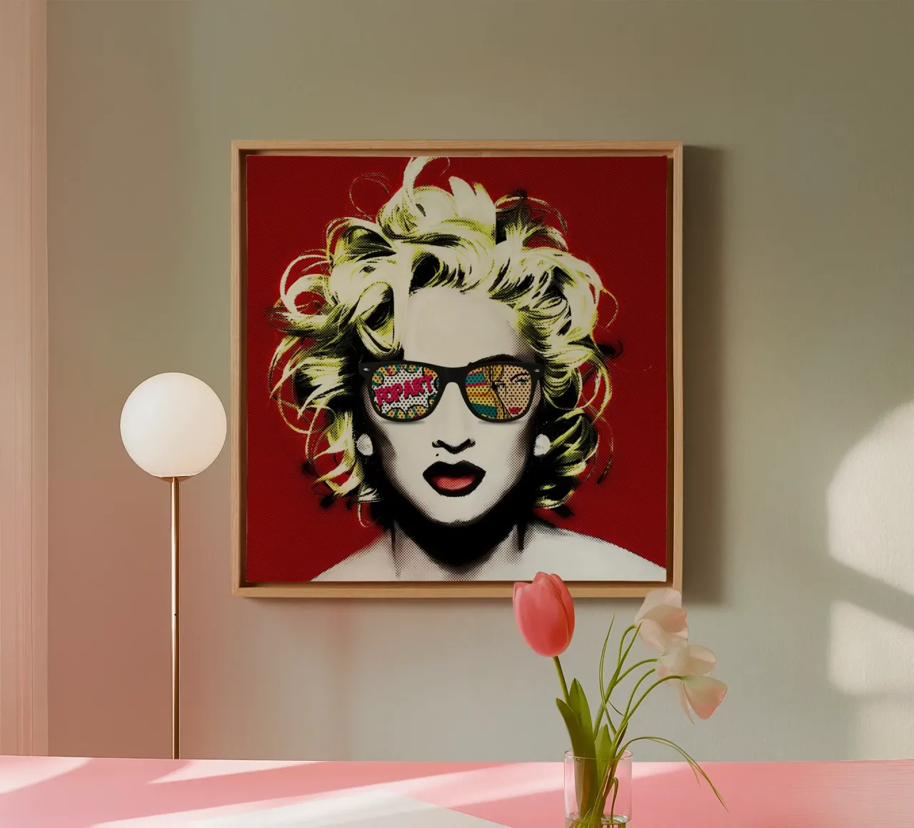 Madonna canvas met Baklijst van avissta