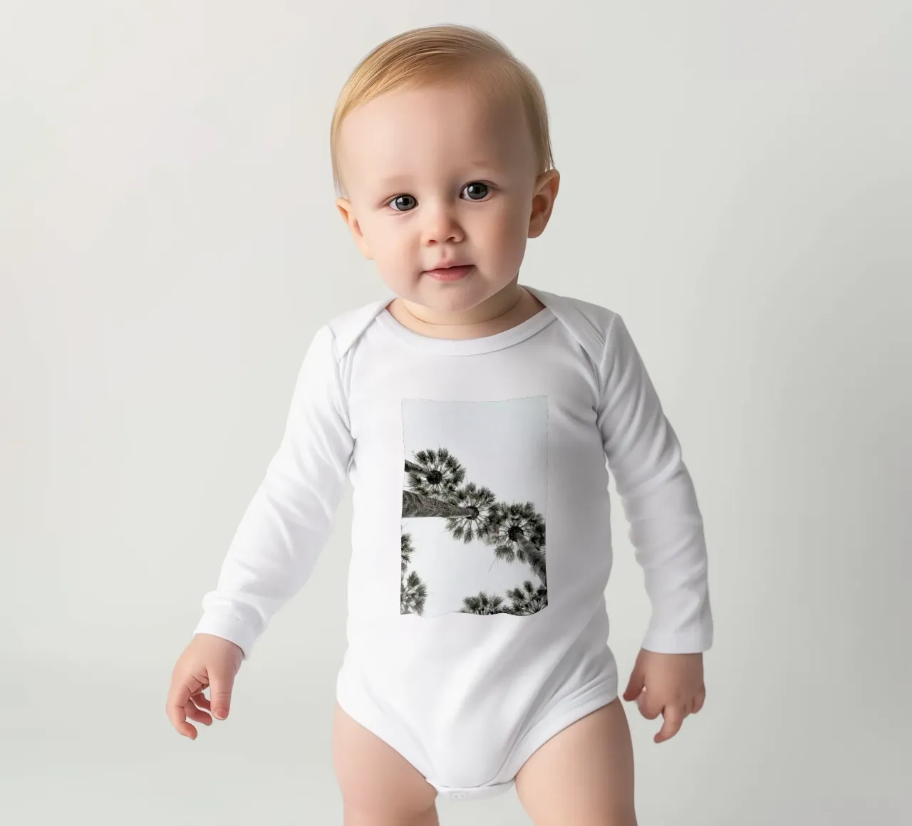 Desert Palm 02 long-sleeve baby romper by Shot By Clint