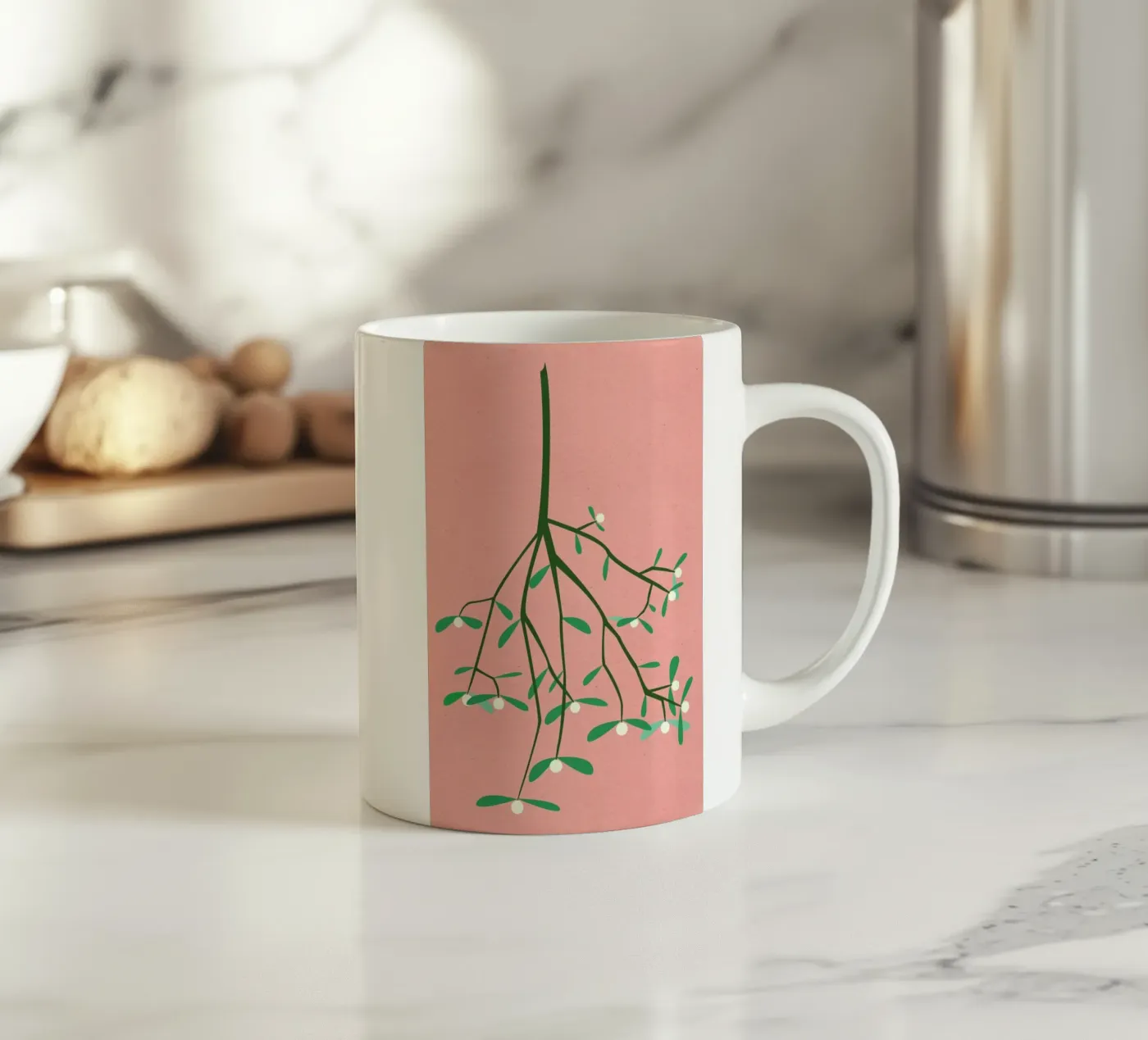 Mistletoe ceramic mug by Rosi Feist
