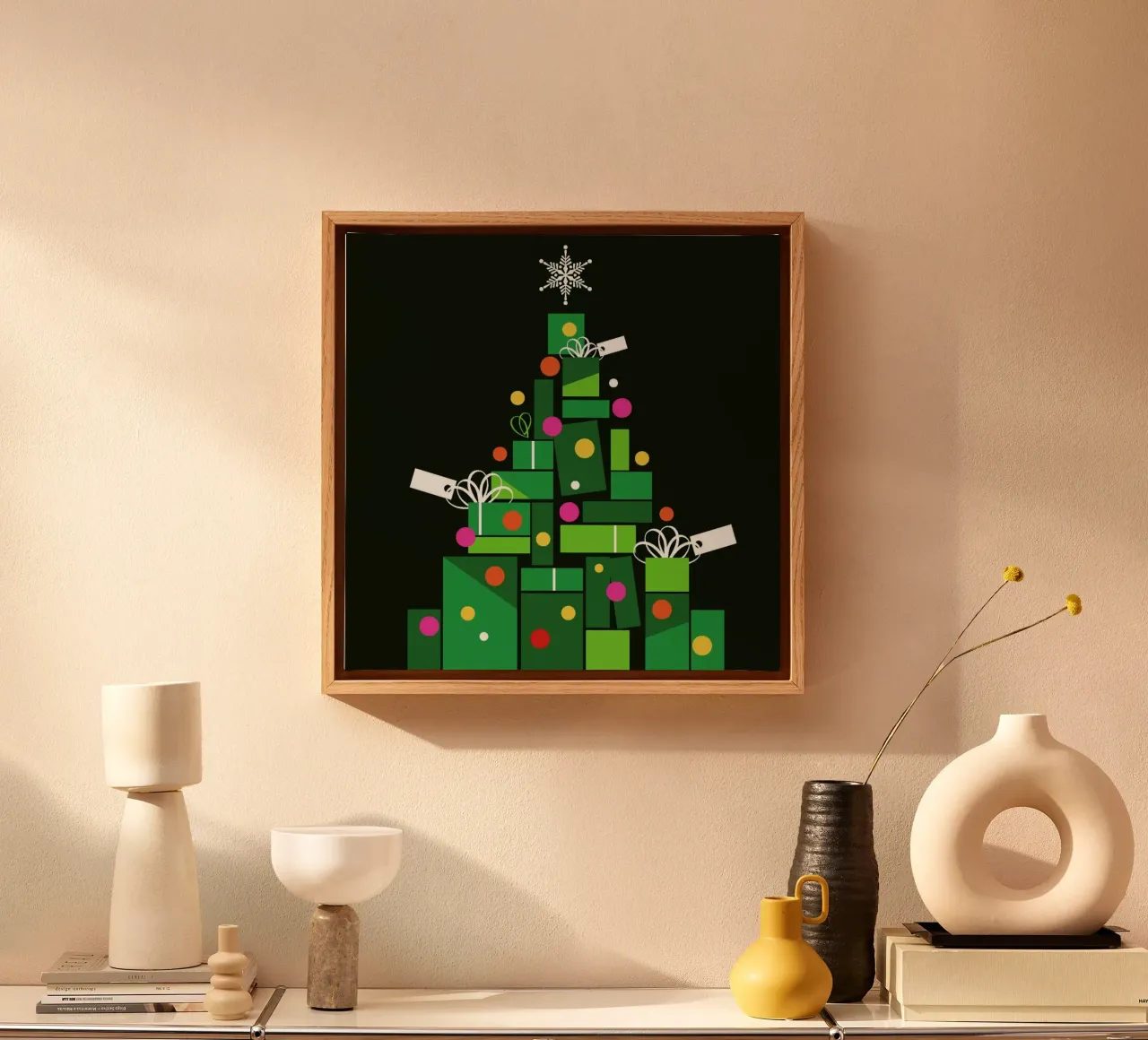Tree Of Gifts tela con Cornice a cassetta da Bo Lundberg