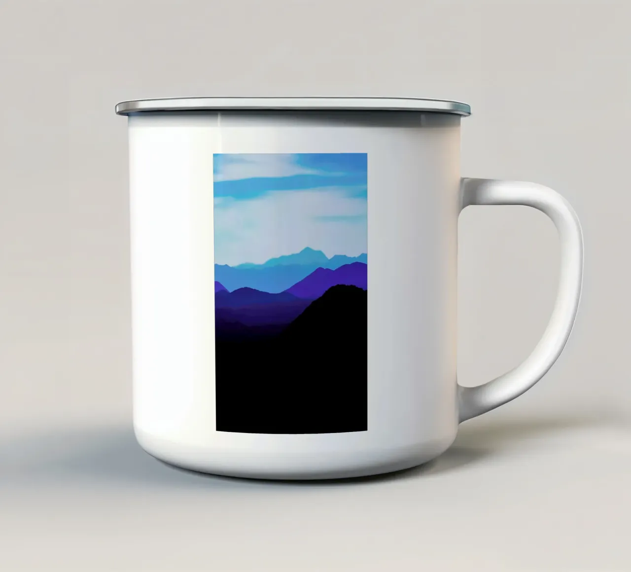 Blue Mountain Range tazza in smalto da Babett Schultze