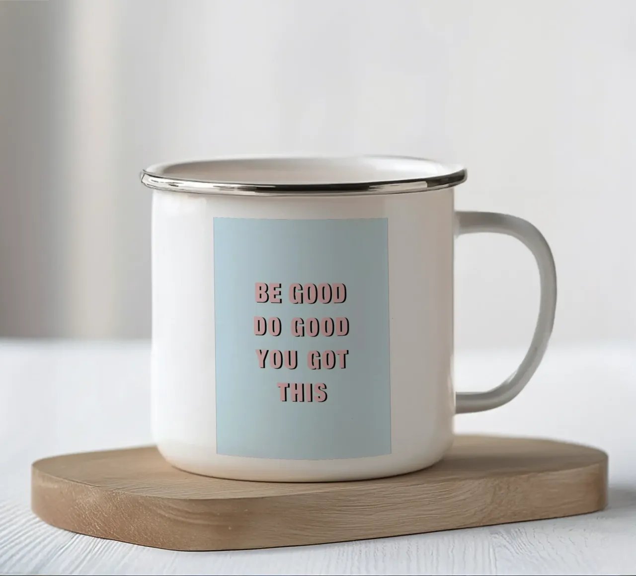 Be Good Do Good tazza in smalto da Vasare Nar