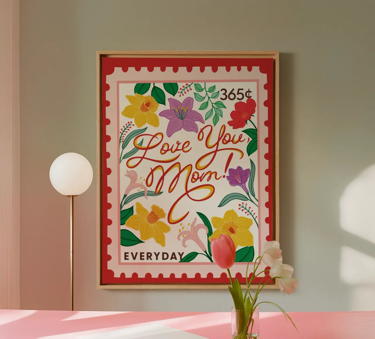 Ti amo, mamma! - Collezione 365 giorni tela con Cornice a cassetta da easternspringco