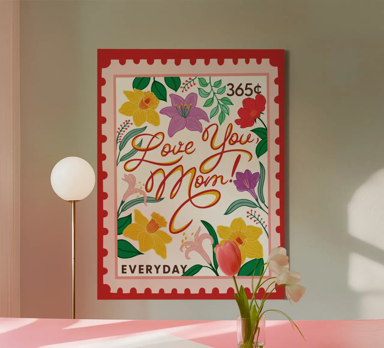 Ti amo, mamma! - Collezione 365 giorni tela con Cornice a cassetta da easternspringco