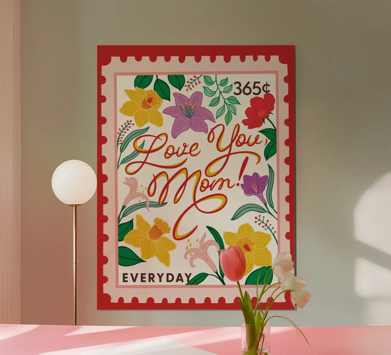 Ti amo, mamma! - Collezione 365 giorni poster con telaio in legno da easternspringco