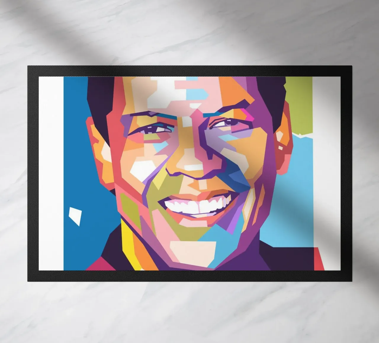 Ritratto pop art di Danzel Washington zerbino da Hantamrata