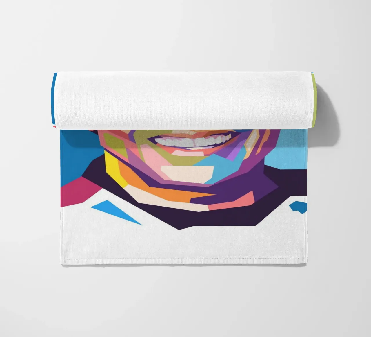 Ritratto pop art di Danzel Washington telo mare da Hantamrata