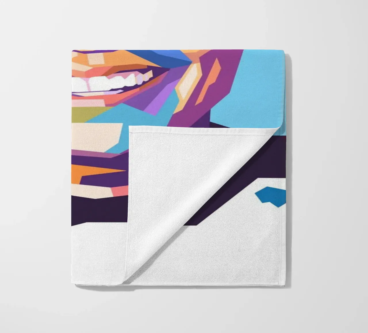 Ritratto pop art di Danzel Washington telo mare da Hantamrata