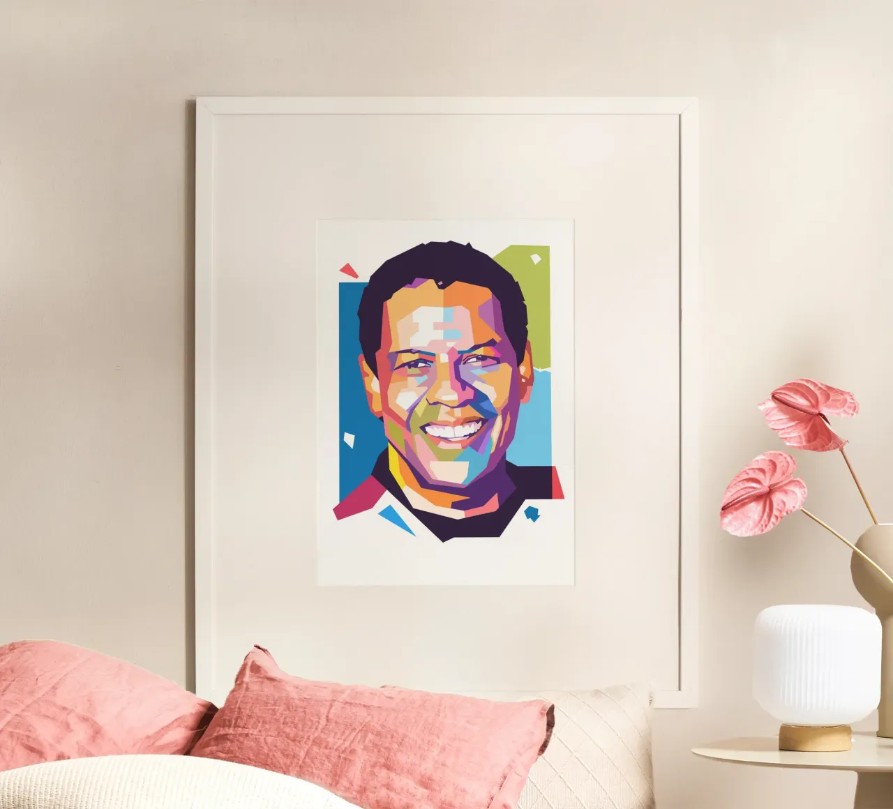 Danzel Washington Pop-Art-Porträt Poster von Hantamrata