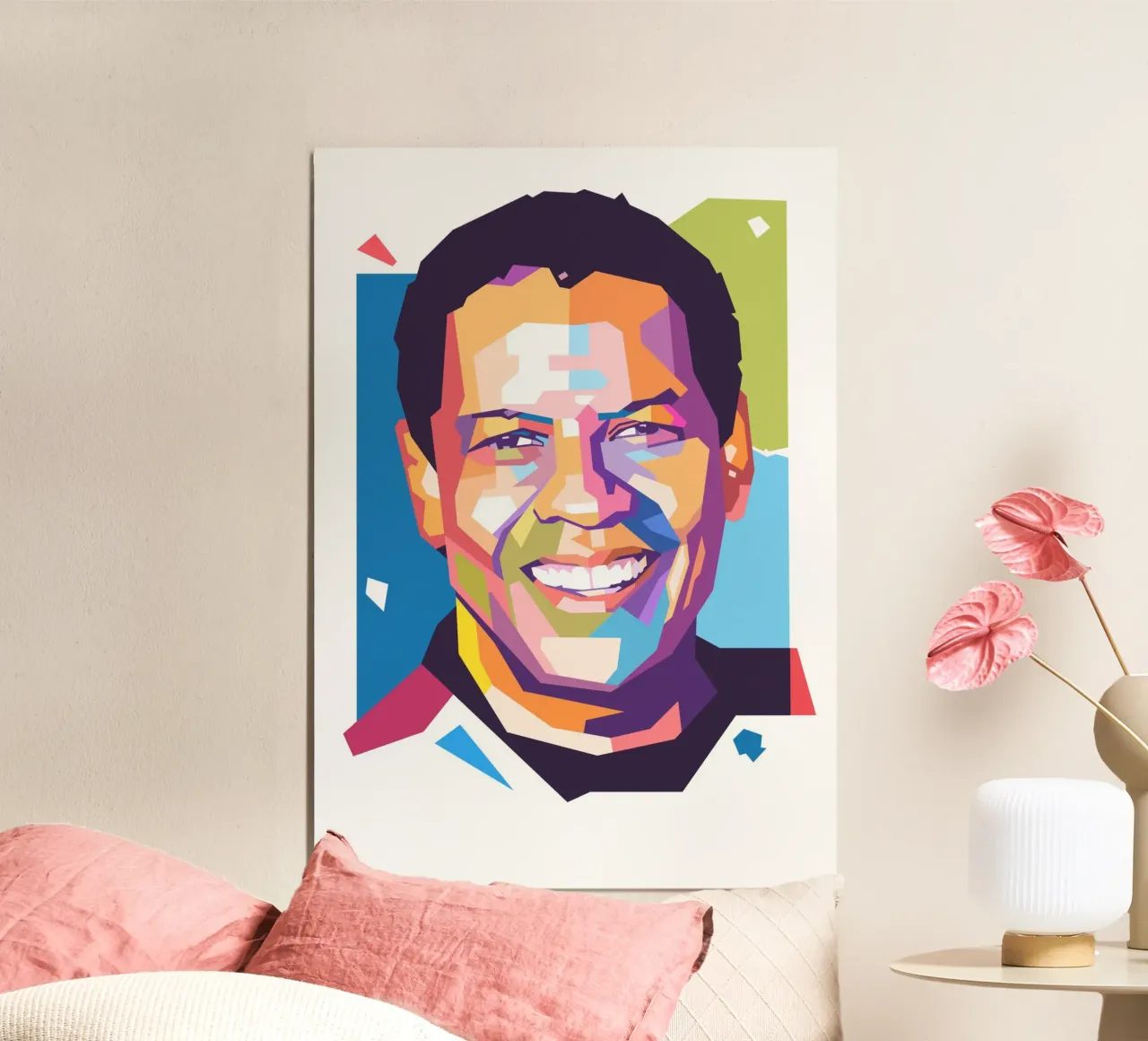 Danzel Washington Pop-Art-Porträt Poster von Hantamrata