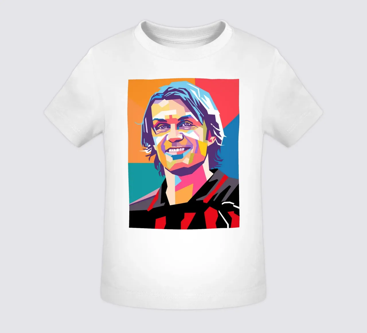 Paolo Maldini pop art portrait maglietta neonato da Hantamrata