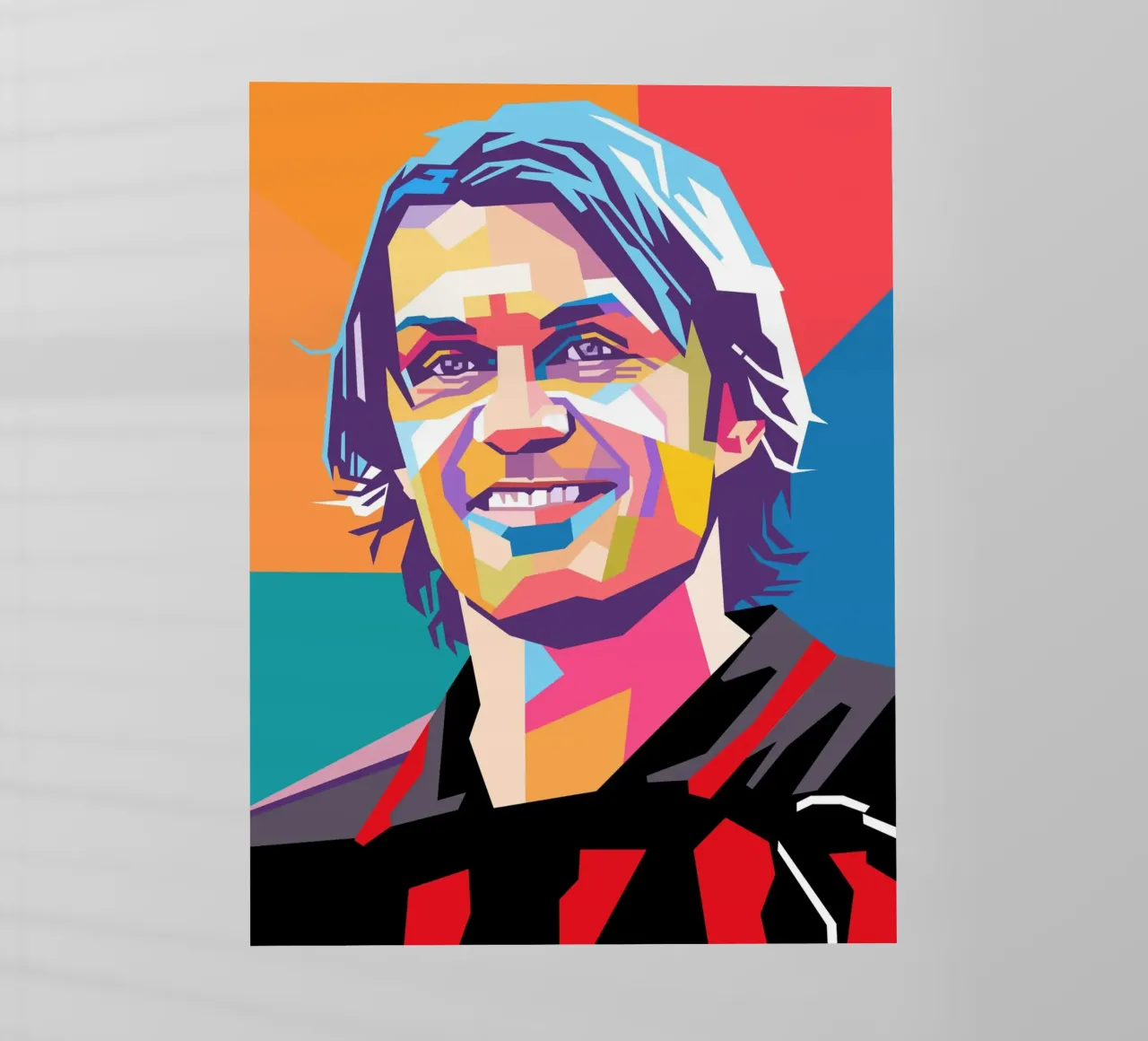 Paolo Maldini pop art portrait pellicola backlit da Hantamrata