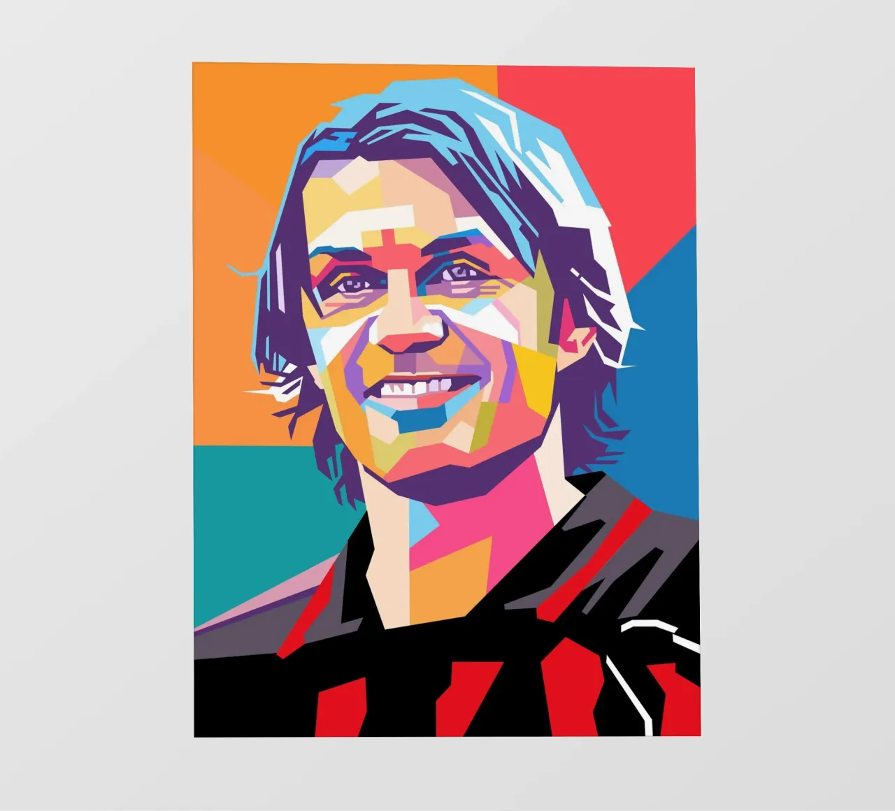 Paolo Maldini pop art portrait pellicola backlit da Hantamrata
