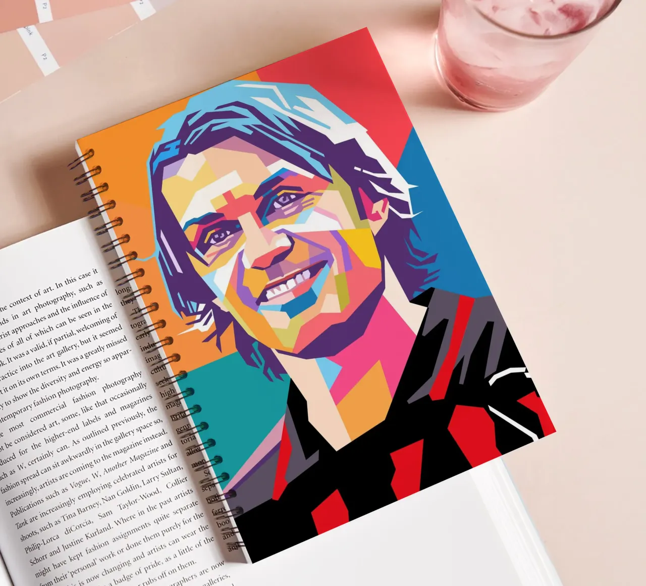 Paolo Maldini pop art portrait spiral notebook by Hantamrata