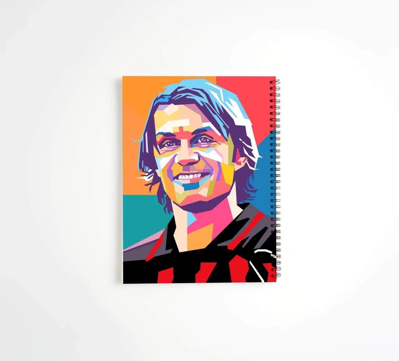 Paolo Maldini pop art portrait spiral notebook by Hantamrata