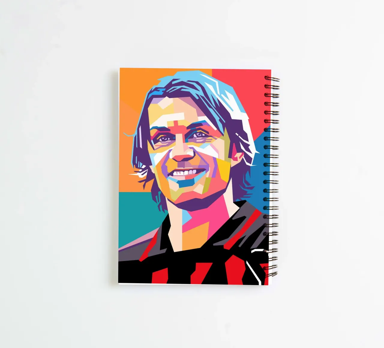 Paolo Maldini pop art portrait spiral notebook by Hantamrata