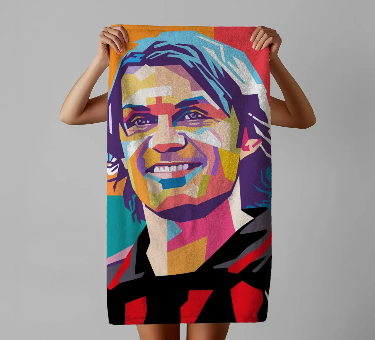 Paolo Maldini pop art portrait asciugamano da bagno da Hantamrata