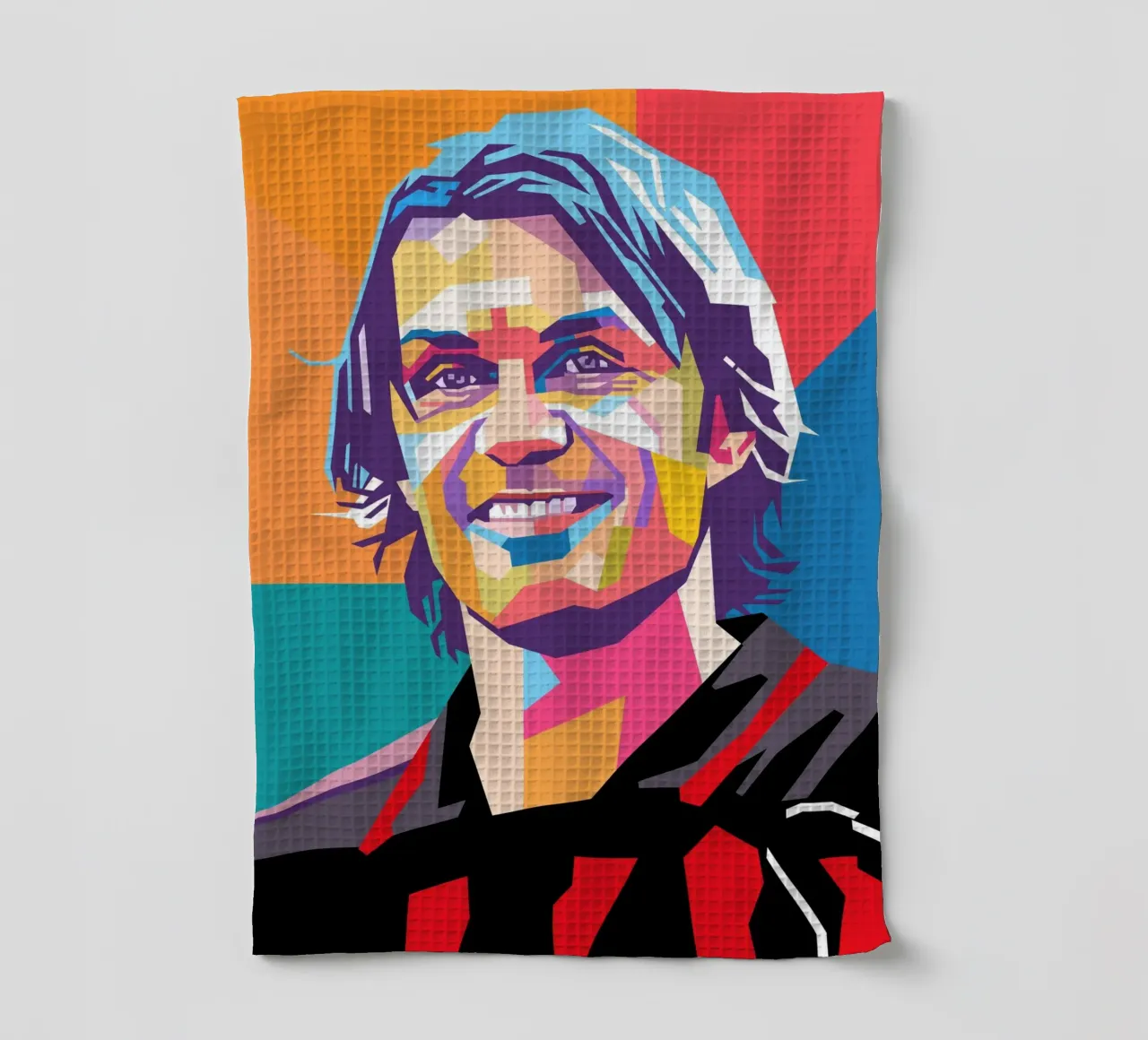 Paolo Maldini pop art portrait canovaccio da cucina da Hantamrata