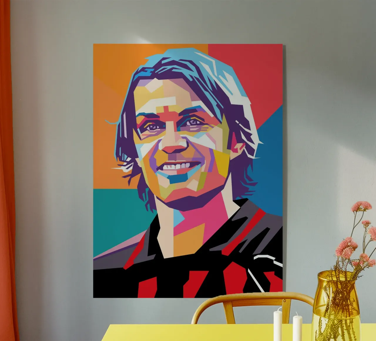 Paolo Maldini pop art portrait plexiglass da Hantamrata