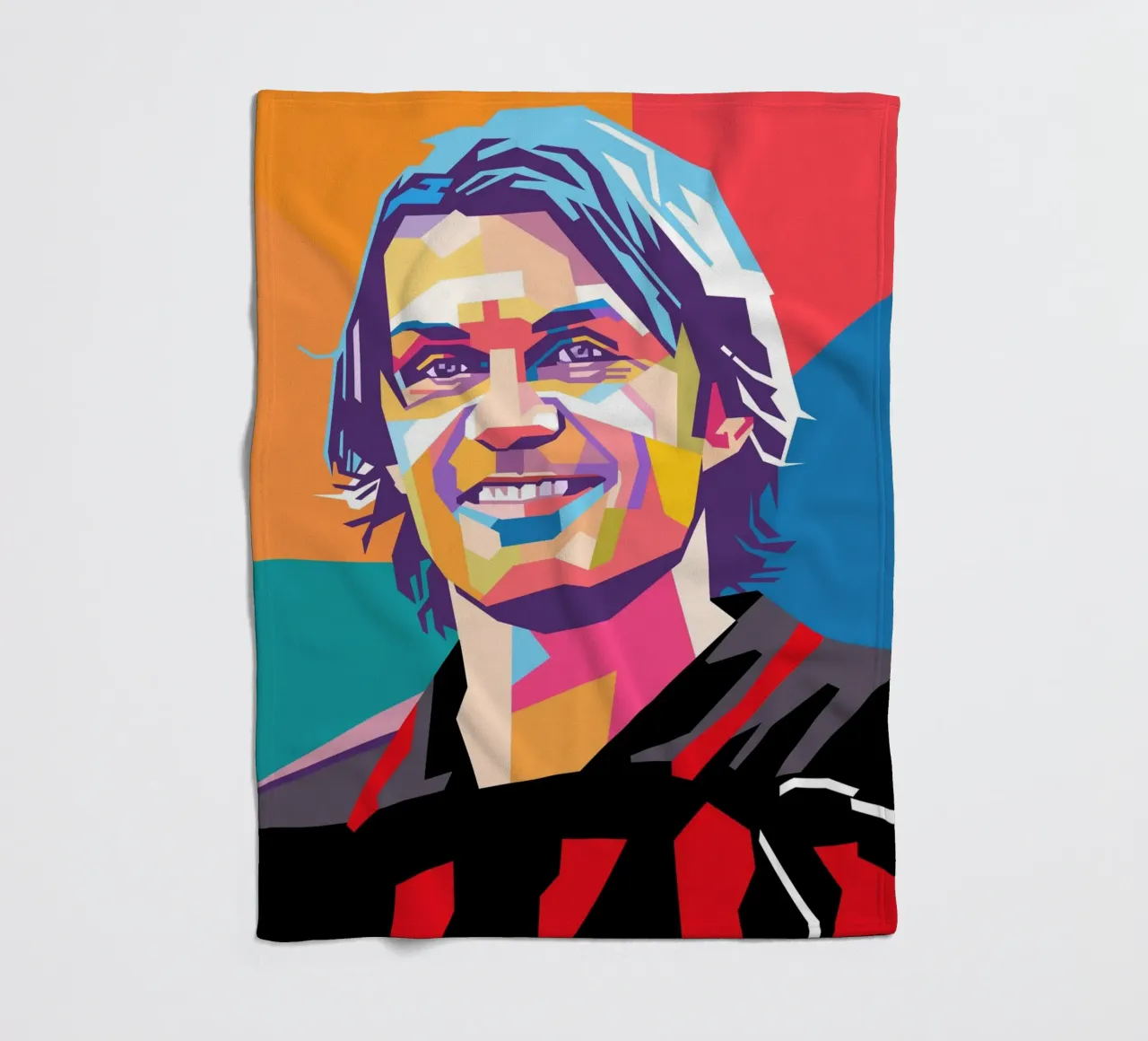 Paolo Maldini pop art portrait coperta in pile da Hantamrata