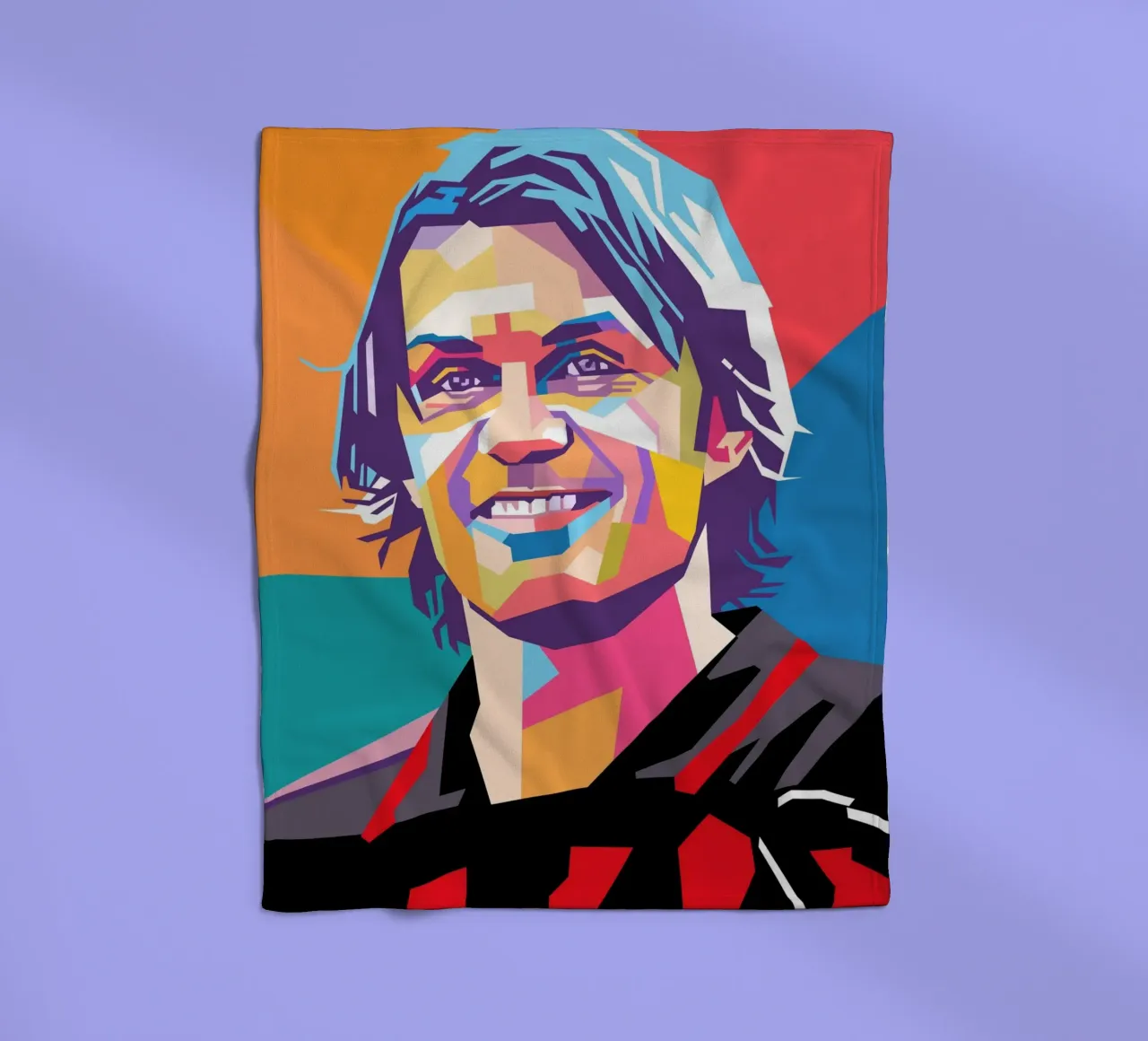 Paolo Maldini pop art portrait coperta in pile da Hantamrata