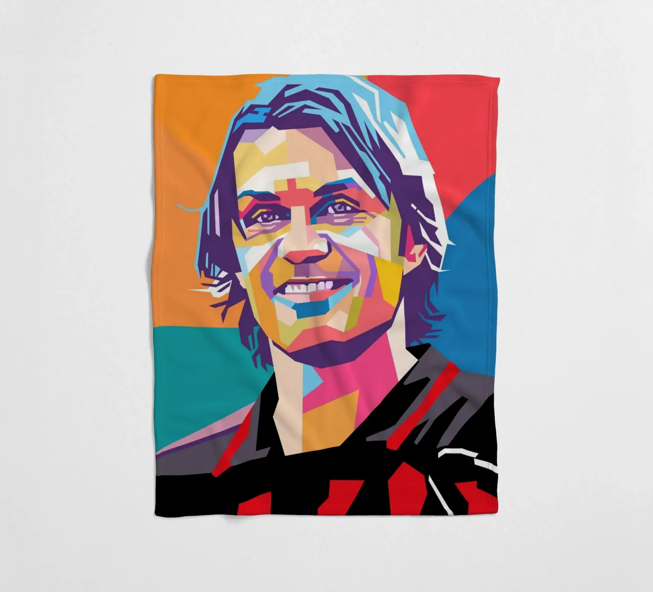 Paolo Maldini pop art portrait coperta in pile da Hantamrata