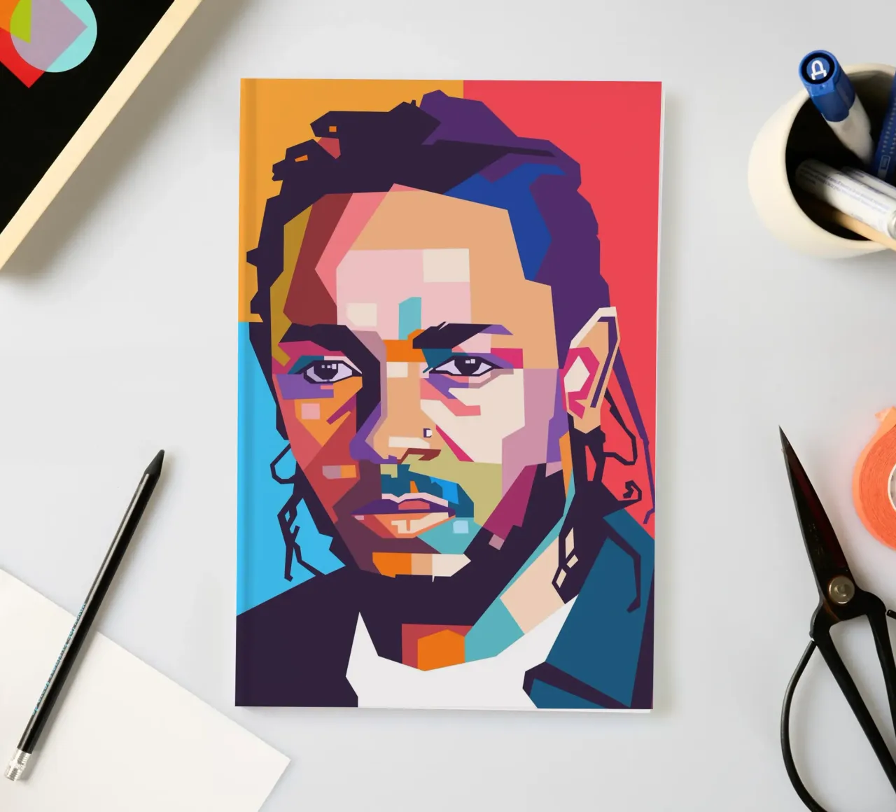 Kendrick Lamar pop art portrait notebook by Hantamrata