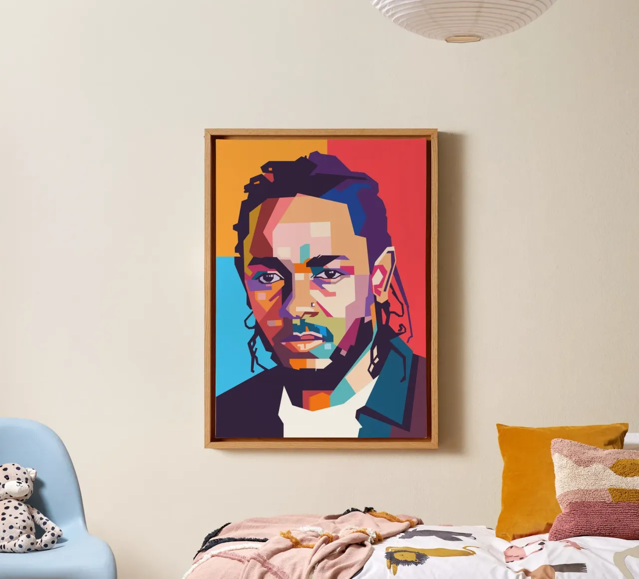 Kendrick Lamar pop art portrait canvas by Hantamrata