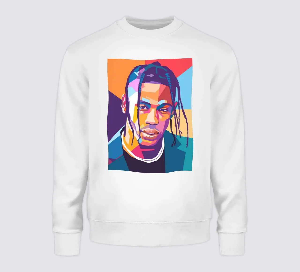 Ritratto pop art di Travis Scott felpa da Hantamrata