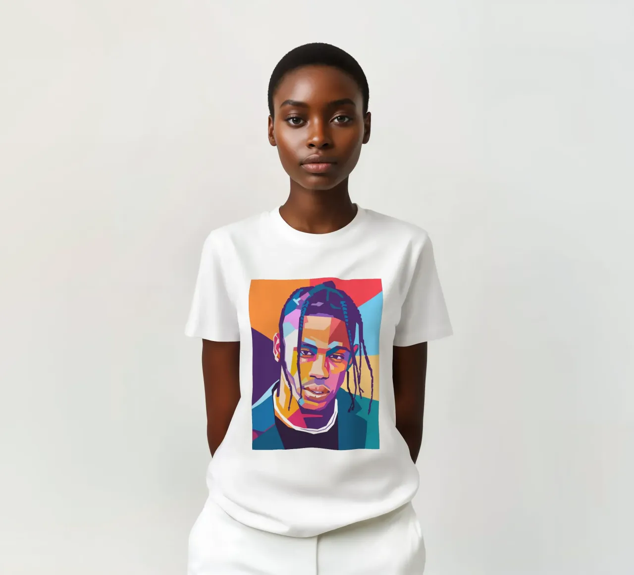Ritratto pop art di Travis Scott t-shirt da Hantamrata