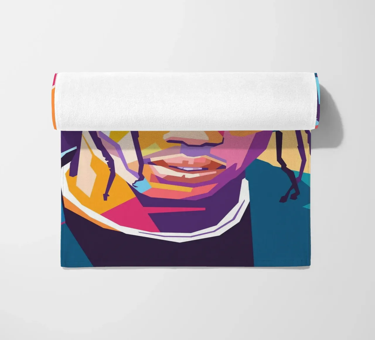 Ritratto pop art di Travis Scott telo mare da Hantamrata