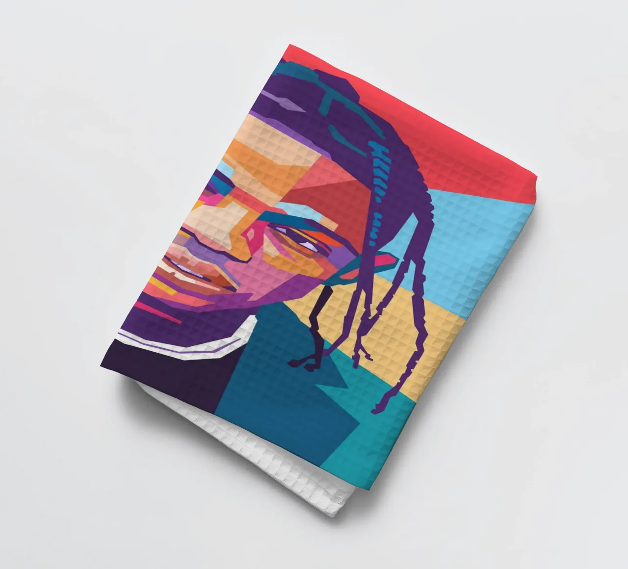 Ritratto pop art di Travis Scott canovaccio da cucina da Hantamrata