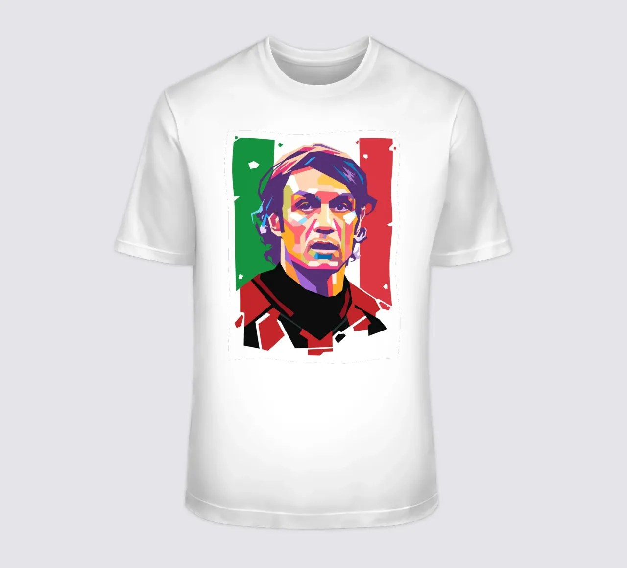 Maldini pop art portrait t-shirt by Hantamrata