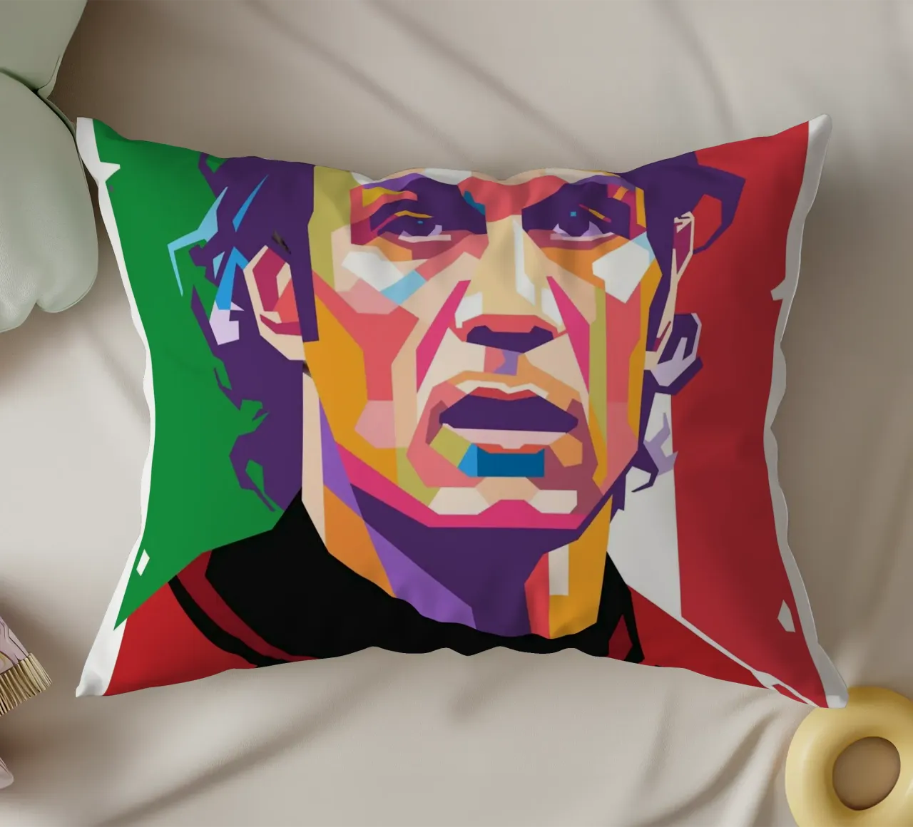 Ritratto pop art di Maldini cuscino da Hantamrata